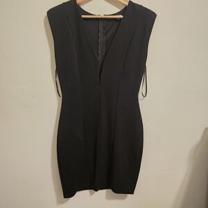 Fashion Nova Black Sheath Mini Dress Plunge Neckline